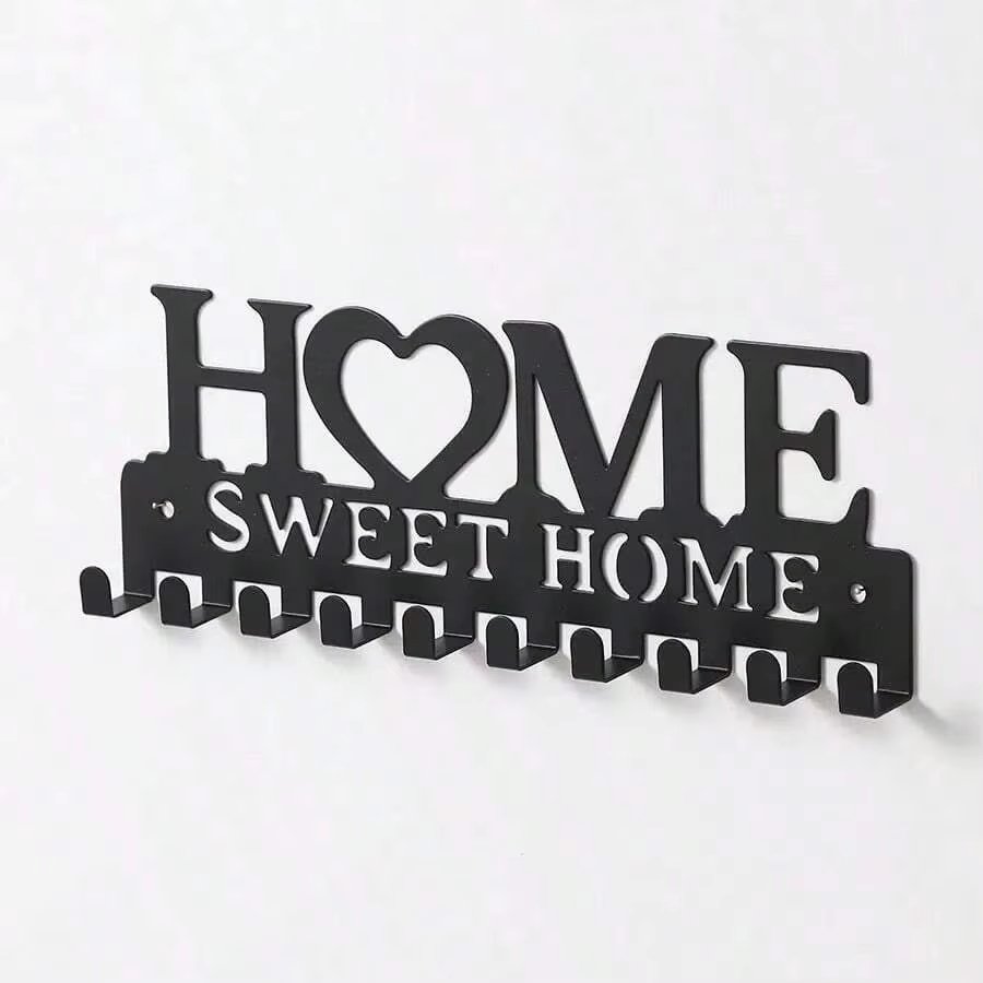Decorative key hook rack for hallway bedroom and entryway storage