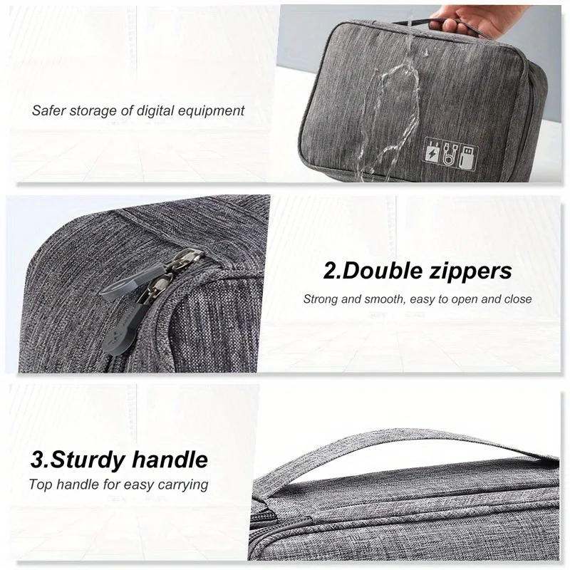 Travel Cable Organizer Bag for Chargers and Small Electronics in a home organization use case