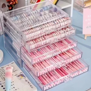 Main view of 3-Layer Clear Desktop Organizer Drawer for organized everyday spaces