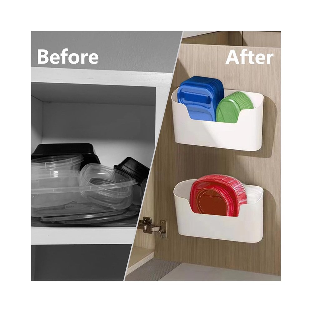 Adhesive Cabinet Door Organizer shown with practical storage details