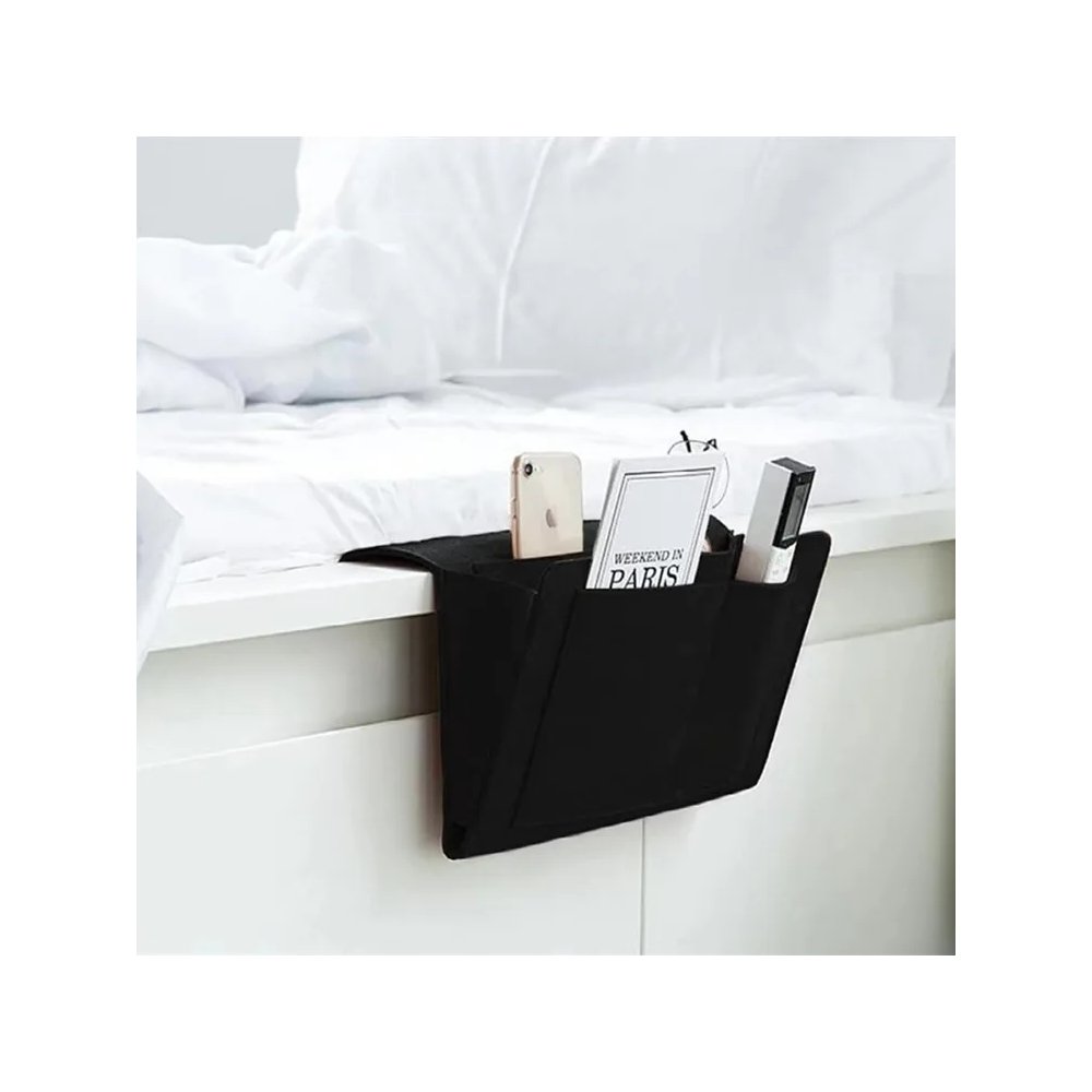 Black bedside caddy organizer