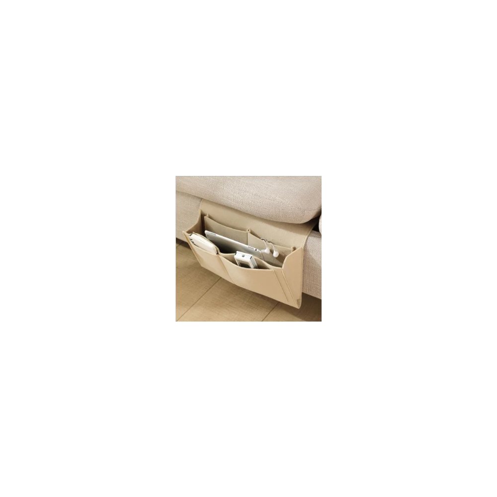 Beige bedside caddy organizer