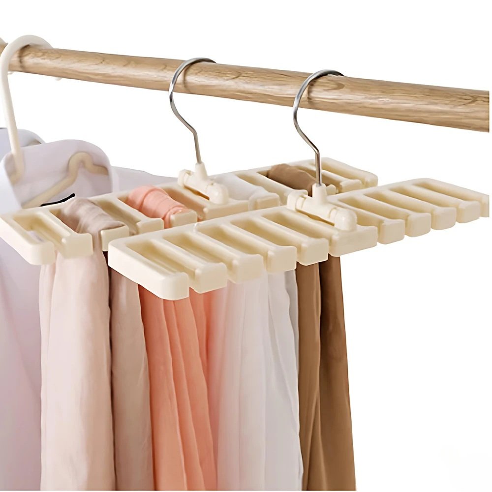Closet tie and belt rack in use