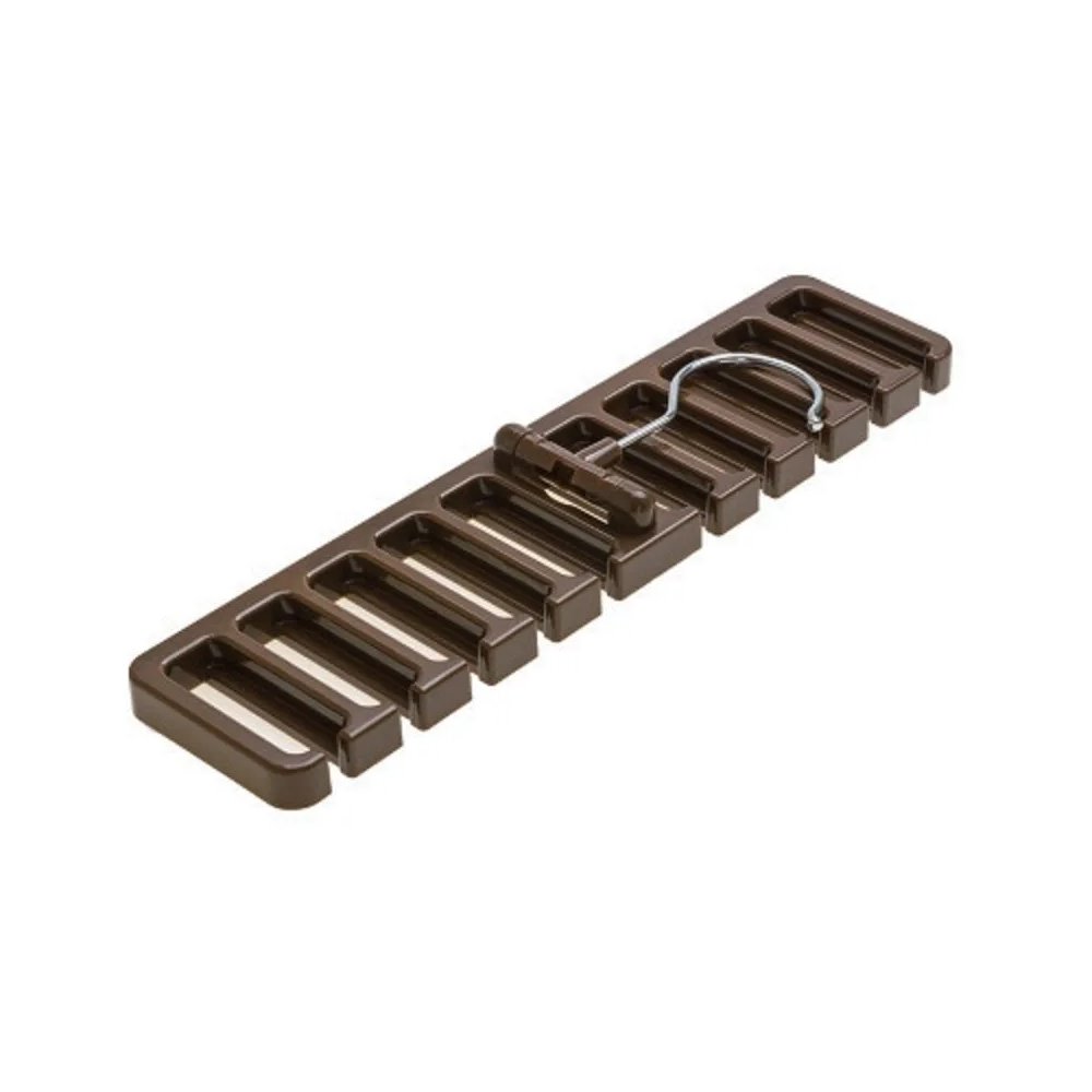Brown belt tie organizer rack