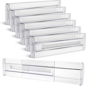 Main view of Clear Adjustable Drawer Dividers for organized everyday spaces