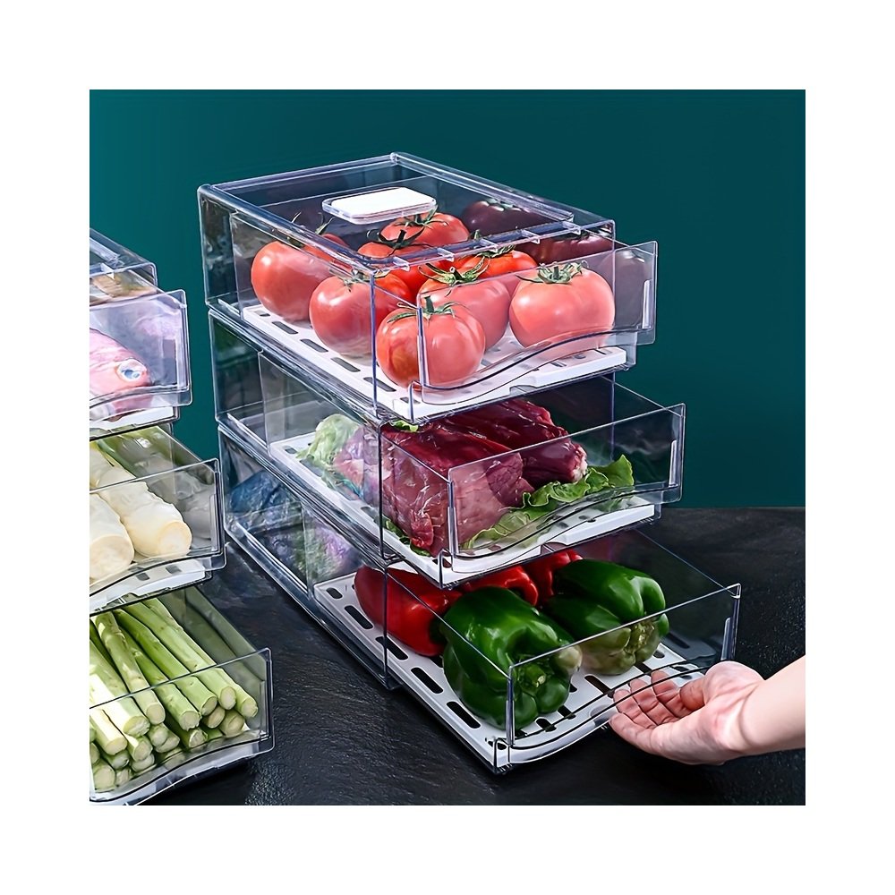 Main view of Clear Fridge Drawer Box for organized everyday spaces