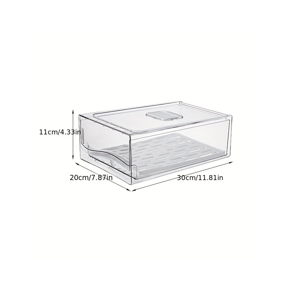 Size and placement view of Clear Fridge Drawer Box