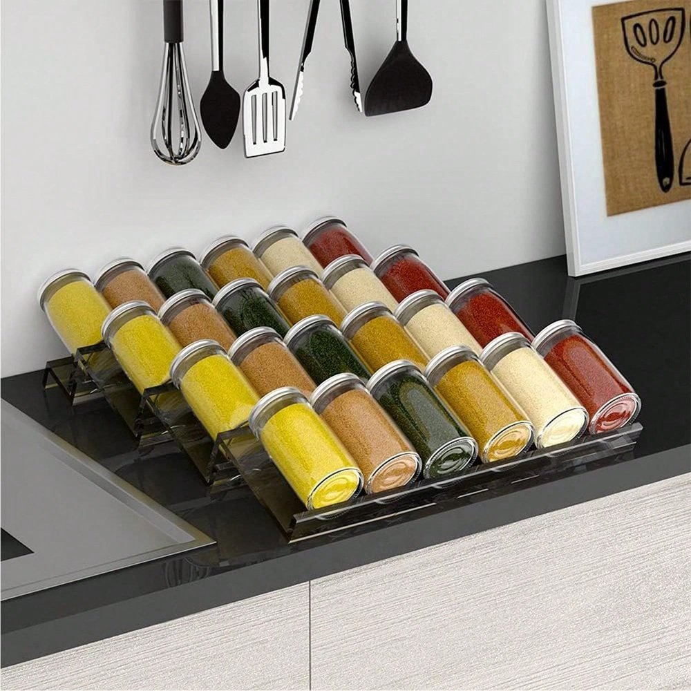 Close-up detail of Expandable Spice Drawer Organizer materials and layout