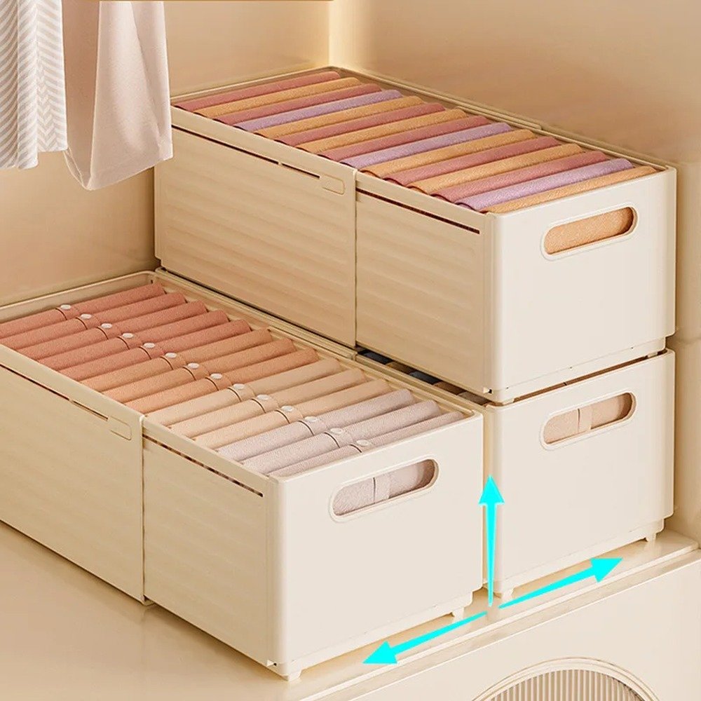 Size and placement view of Foldable Closet Storage Box
