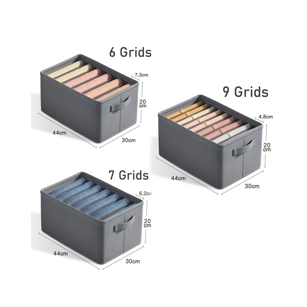 Foldable Pants Grid Organizer arranged for tidy daily storage