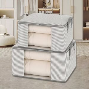 Foldable storage bag in closet