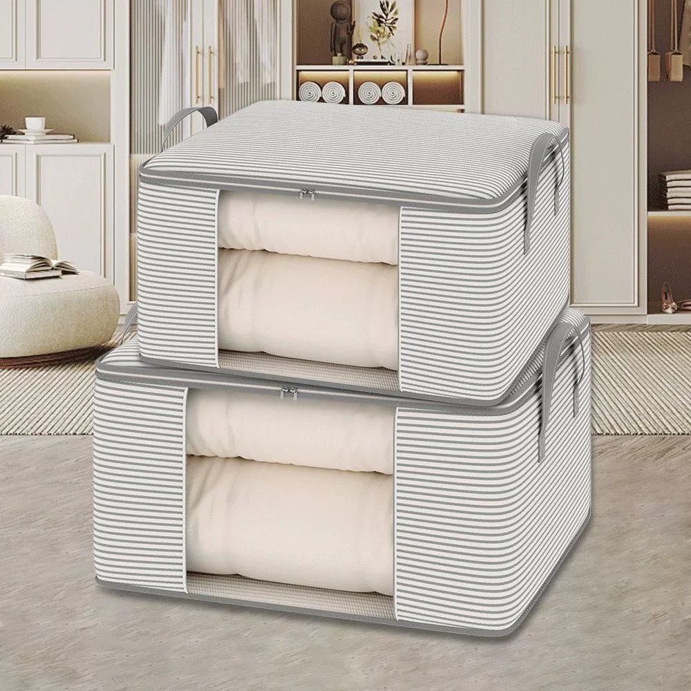 Foldable storage bag in closet