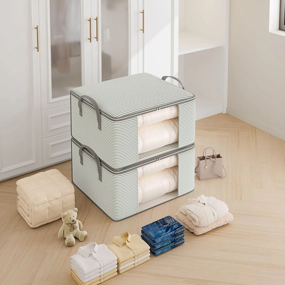 Stacked foldable storage bags
