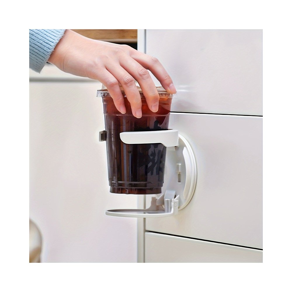 Cup holder mounted under a shelf