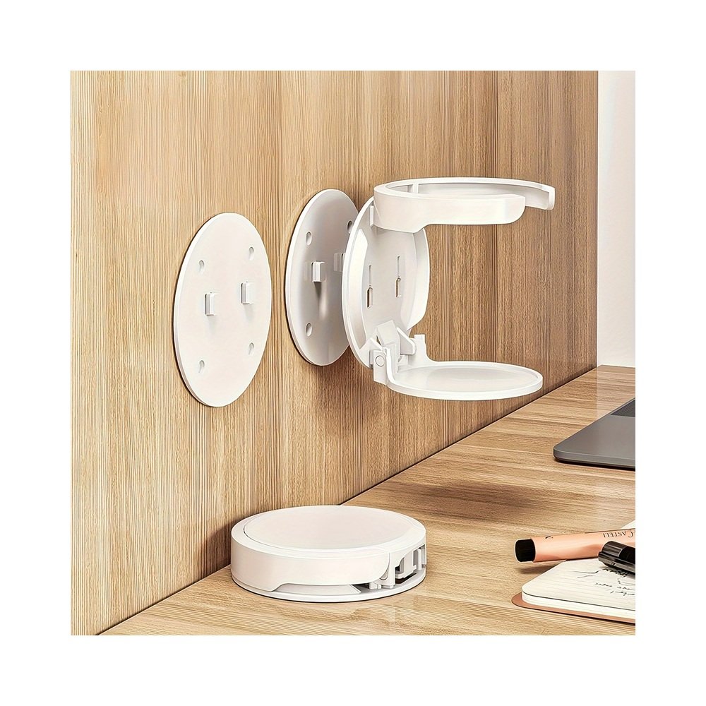 Folding cup holder mounted on cabinet