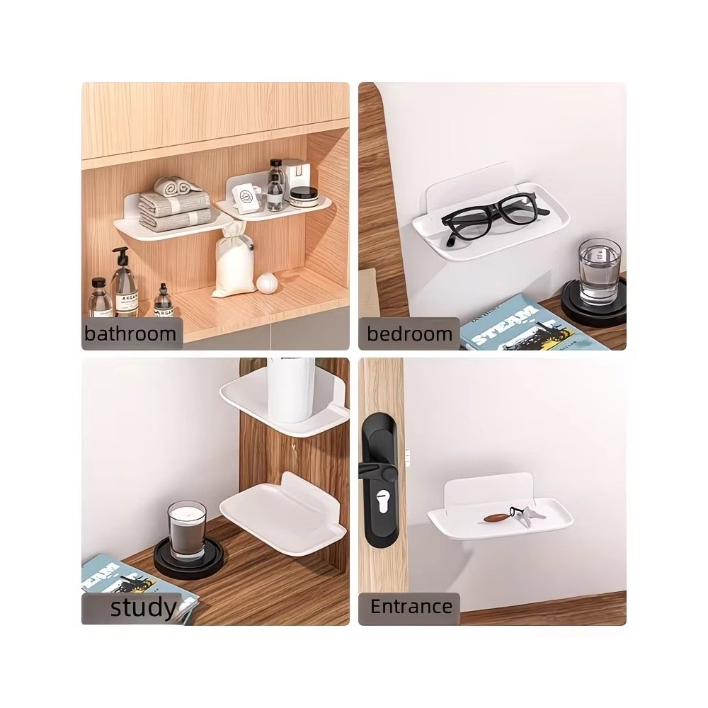 Folding wall shelf side view
