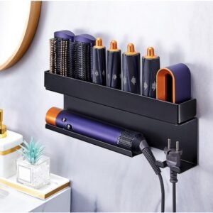 Main view of Wall-Mounted Hair Tool Organizer for organized everyday spaces