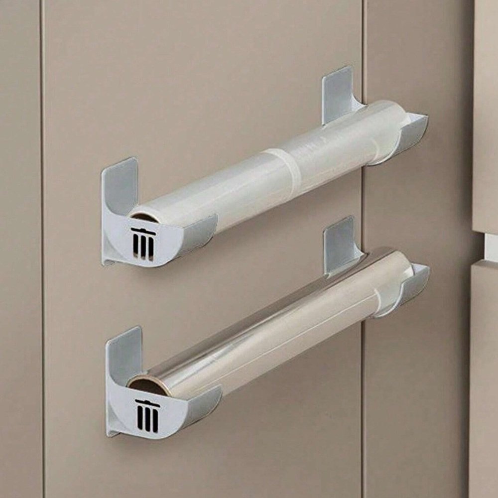 Kitchen Wrap Storage Rack shown with practical storage details