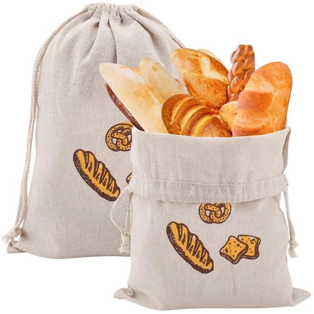 Linen bread storage bag main view