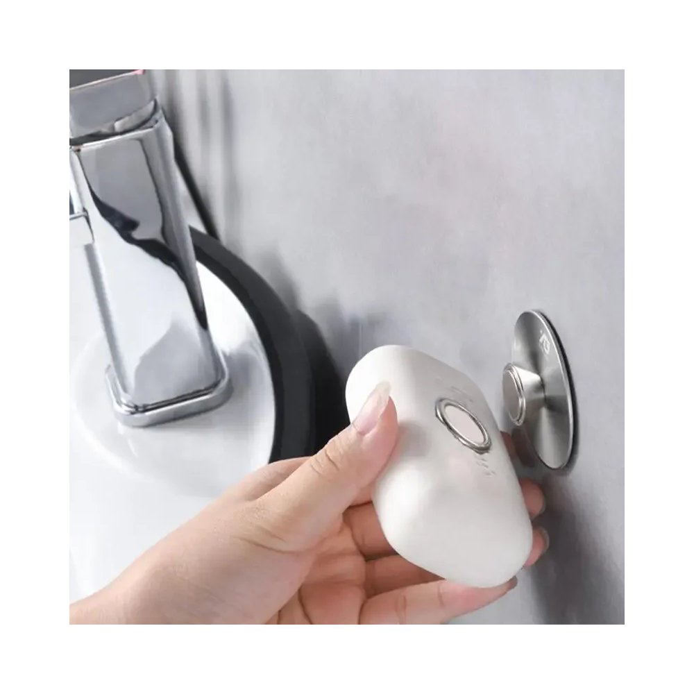Wall-mounted magnetic soap hanger