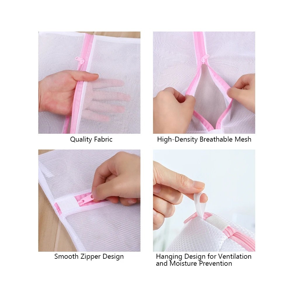 Mesh Laundry Bag Set in a home organization use case
