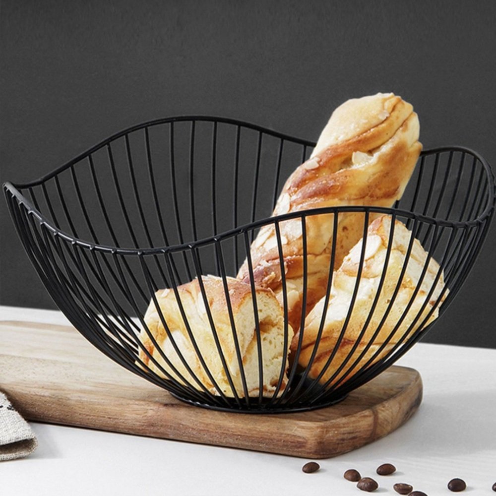 Close-up detail of Metal Fruit Storage Basket materials and layout