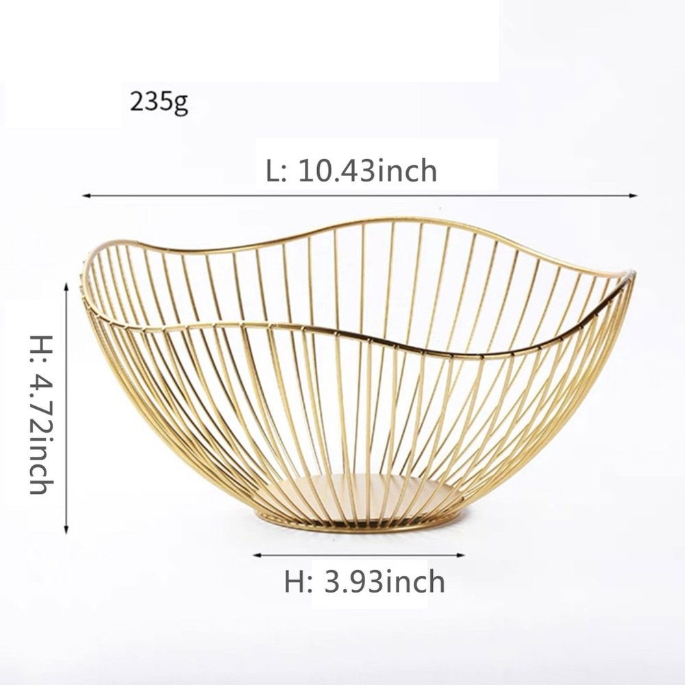 Size and placement view of Metal Fruit Storage Basket