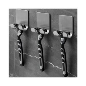 Main view of Stainless Steel Razor Holder Set for organized everyday spaces