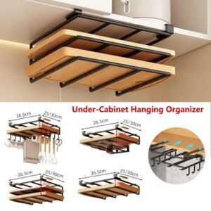 Main view of Under-Cupboard Hanging Rack for organized everyday spaces