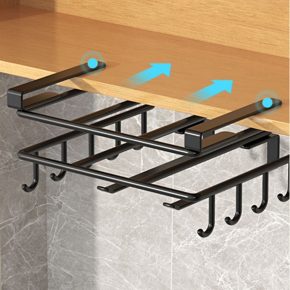 Close-up detail of Under-Cupboard Hanging Rack materials and layout