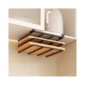 Under-Cupboard Hanging Rack in a home organization use case