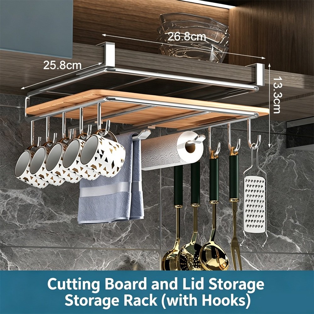 Alternate angle of Under-Cupboard Hanging Rack for product comparison