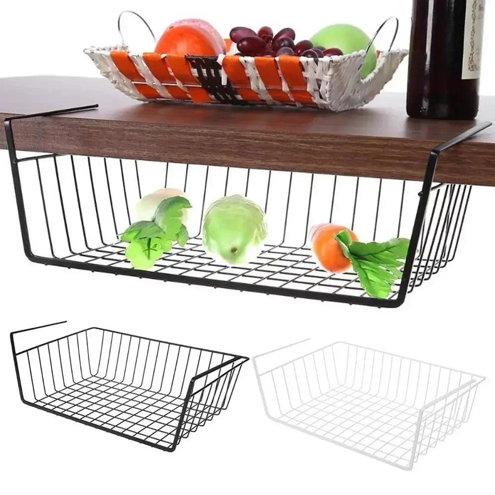 Under-shelf basket used with books