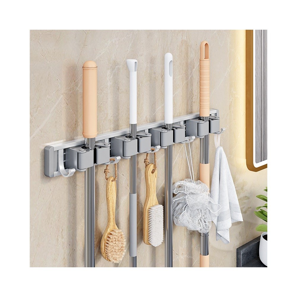 Close-up detail of Wall-Mounted Mop Holder Clips materials and layout