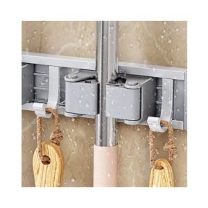 Main view of Wall-Mounted Mop Holder Clips for organized everyday spaces