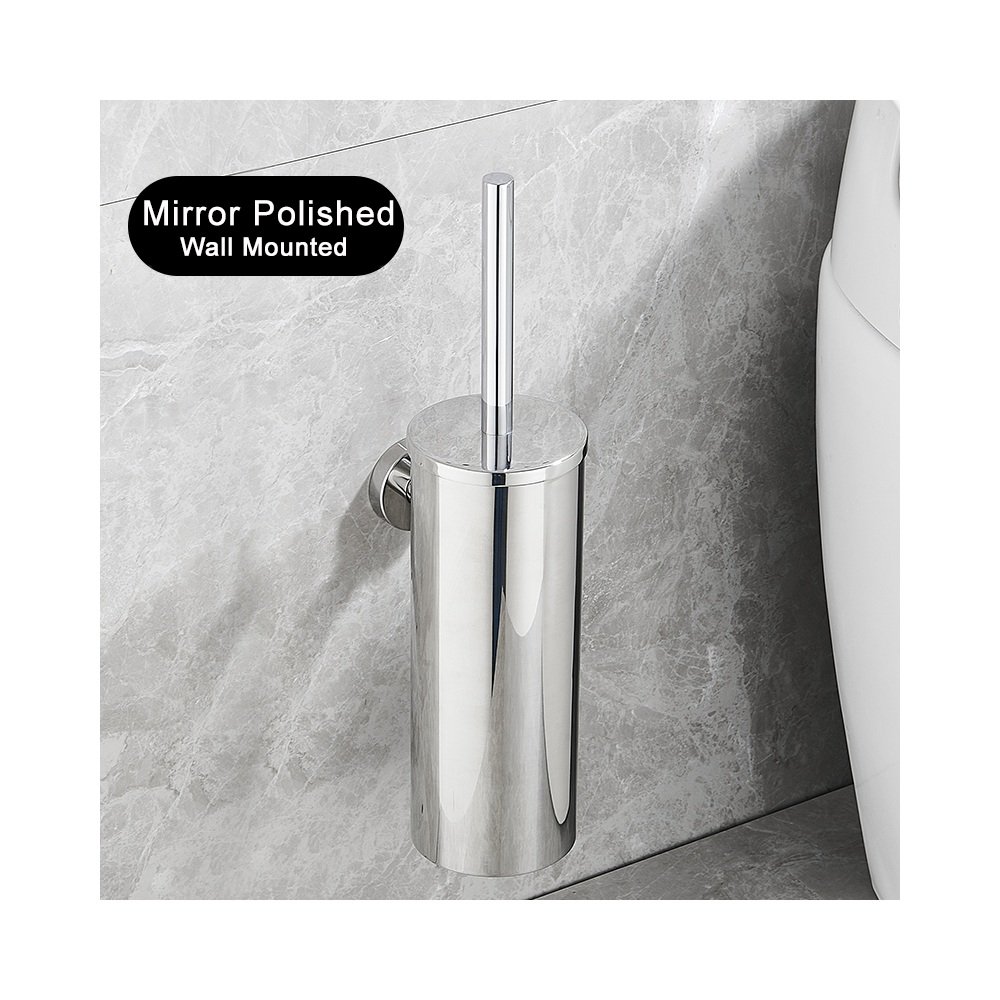 Mirror polished wall-mounted toilet brush holder