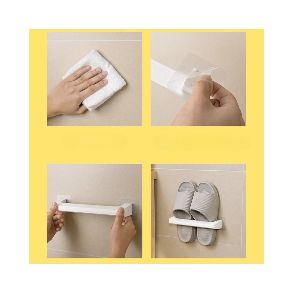 Wall slipper rack use steps
