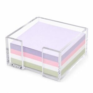 Acrylic sticky note holder with memo pads clean main product view