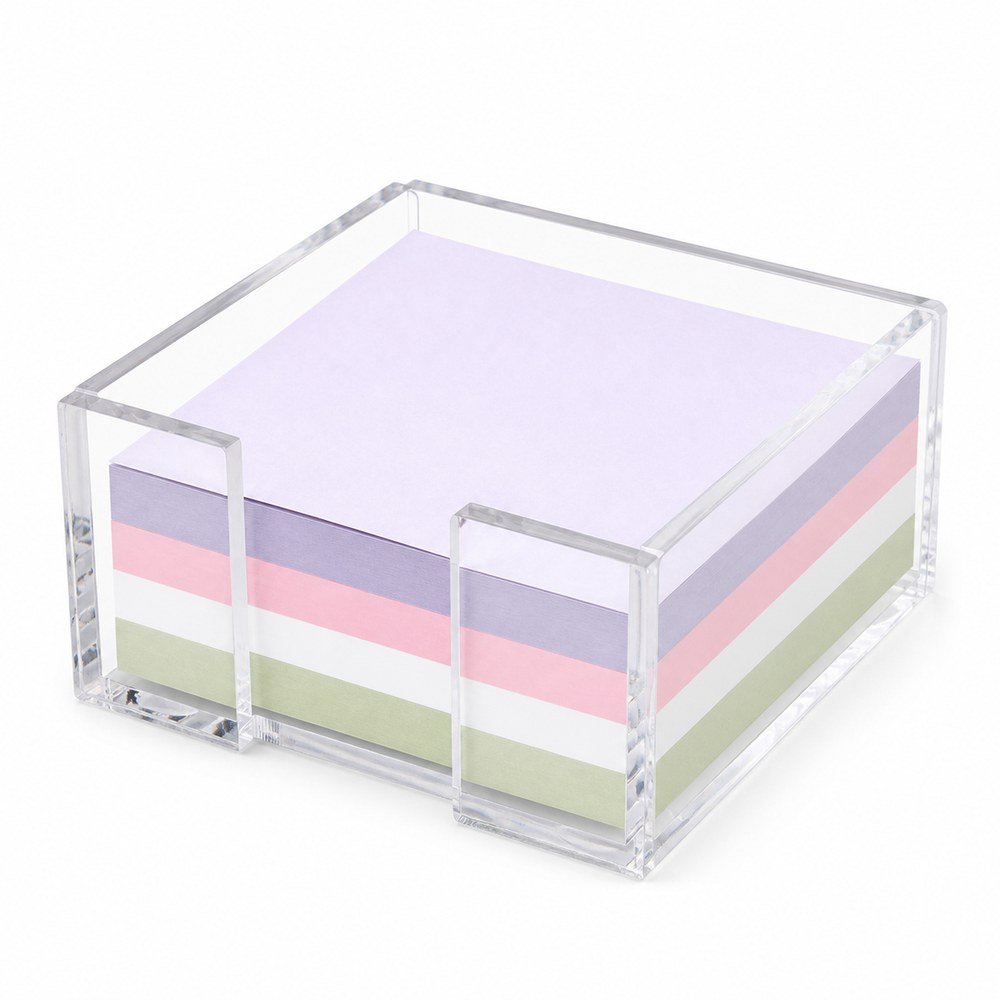 Acrylic sticky note holder with memo pads clean main product view