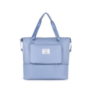 Blue foldable expandable travel bag
