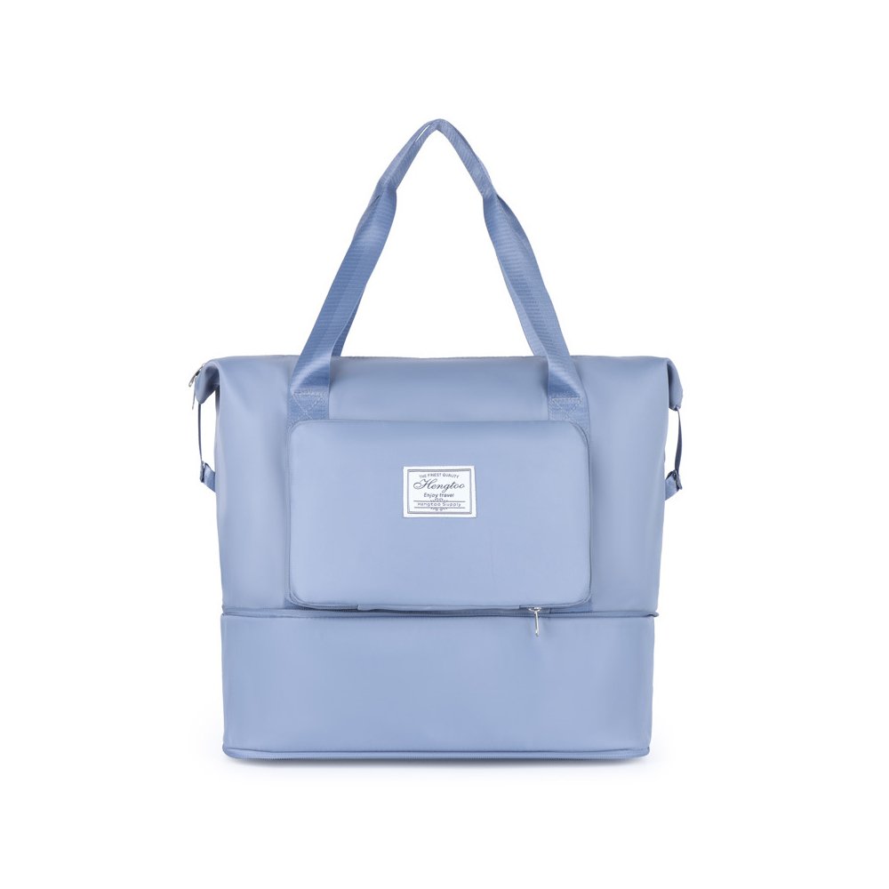 Blue foldable expandable travel bag