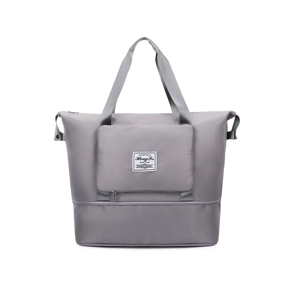 Gray foldable expandable travel bag