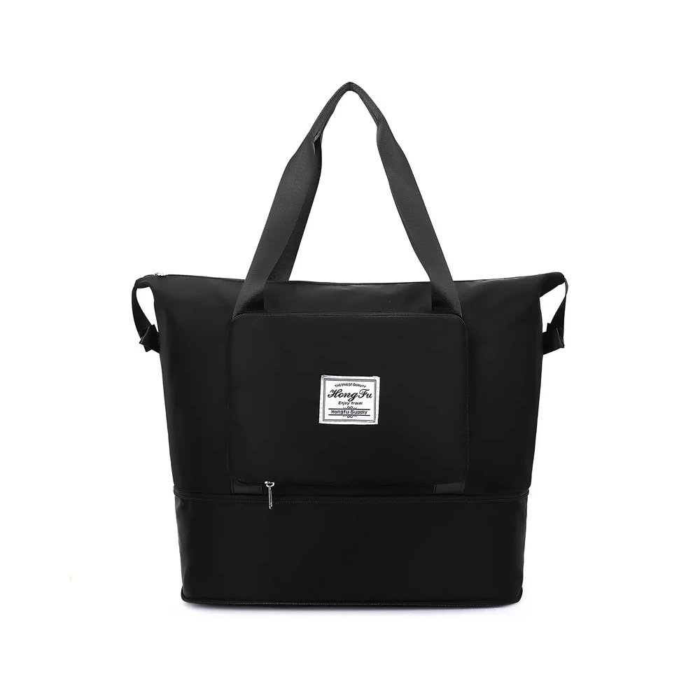 Black foldable expandable travel bag