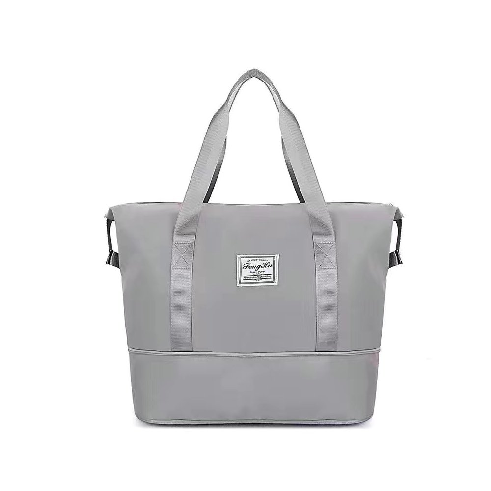 Gray expandable travel bag