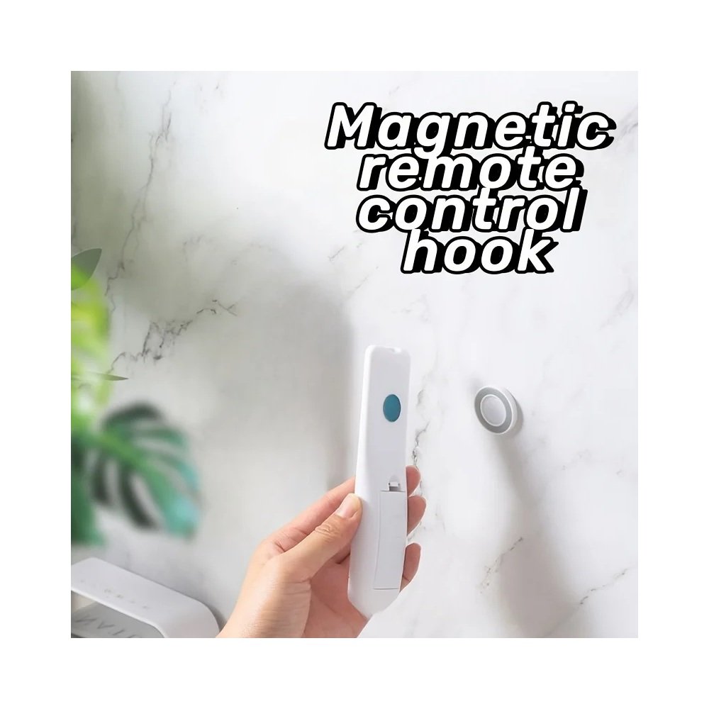 Adhesive remote holder mounted near sofa