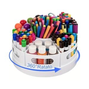 Rotating desk organizer with removable bins