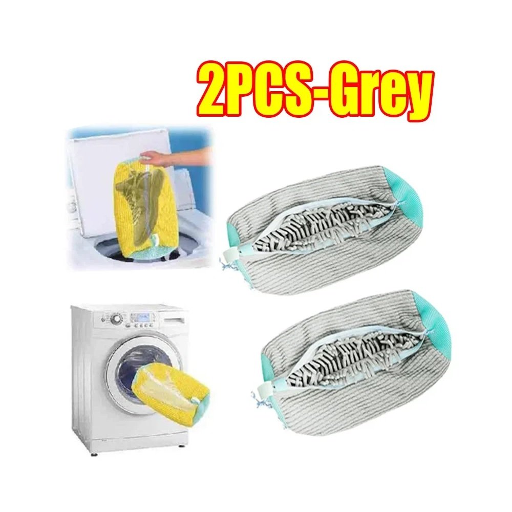 Gray two-piece shoe washing bag set