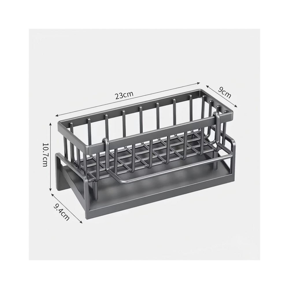Black tap-mounted sink organizer