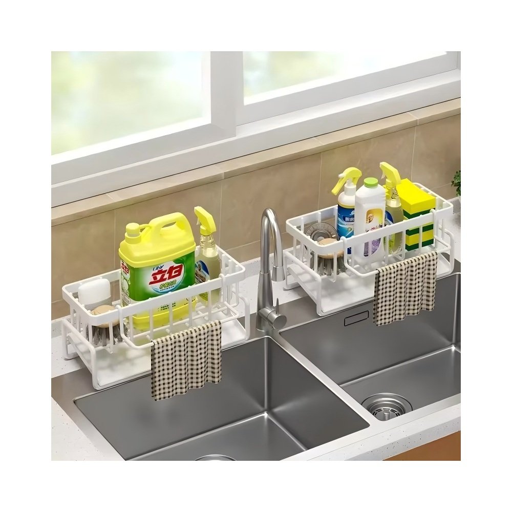 Sink shelf with drainage slots