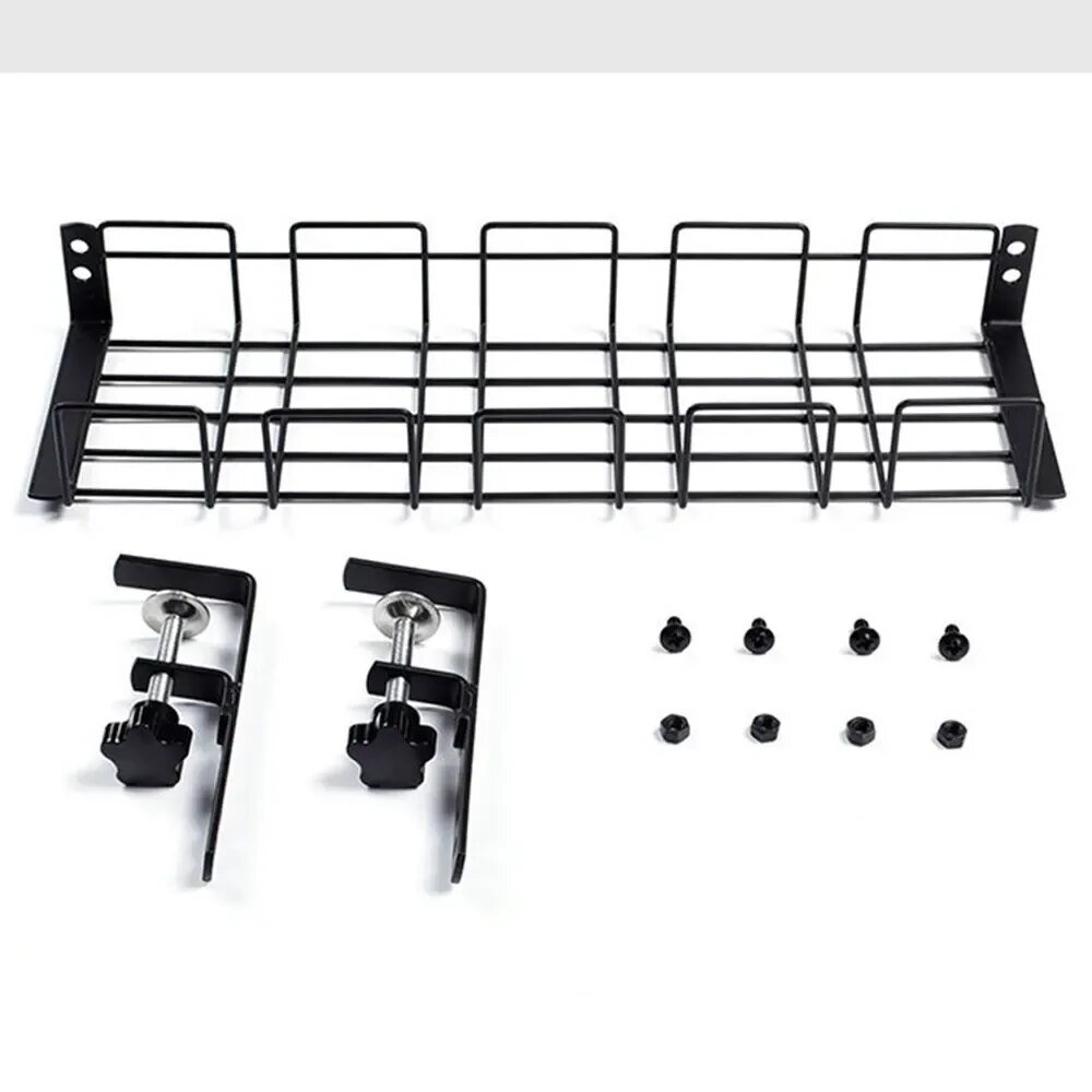 Metal cable management tray with mounting parts